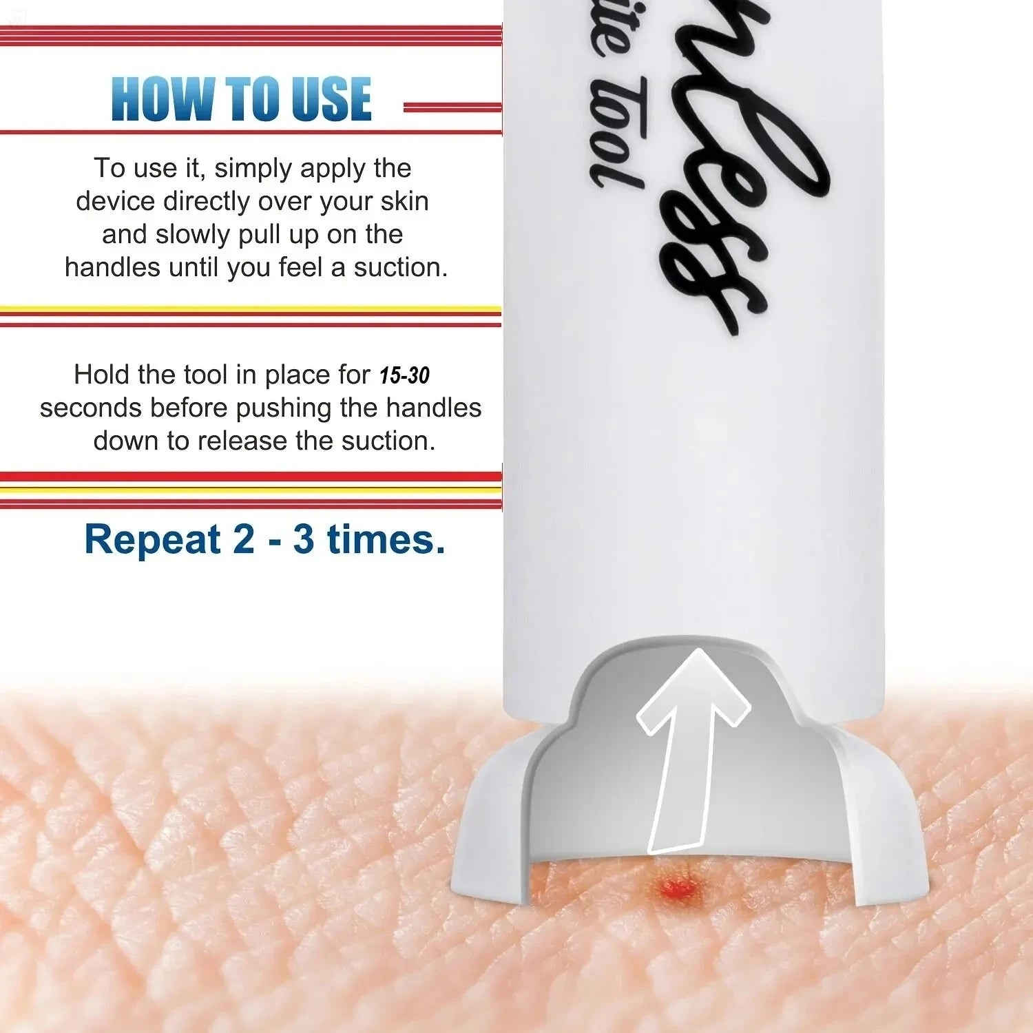 Suction Tool for Insect Bites & Bee/Wasp Stings, Helps Draw Out Irritants, Natural Bite Relief, Chemical-Free