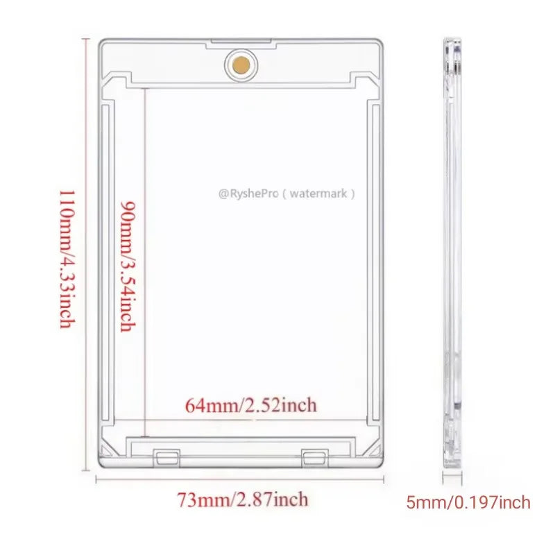 10pcs Card Case Holder 35pt Magnetic Card Holder for Trading Cards Hard Plastic Card Sleeves for MTG TCG Baseball Sports Cards