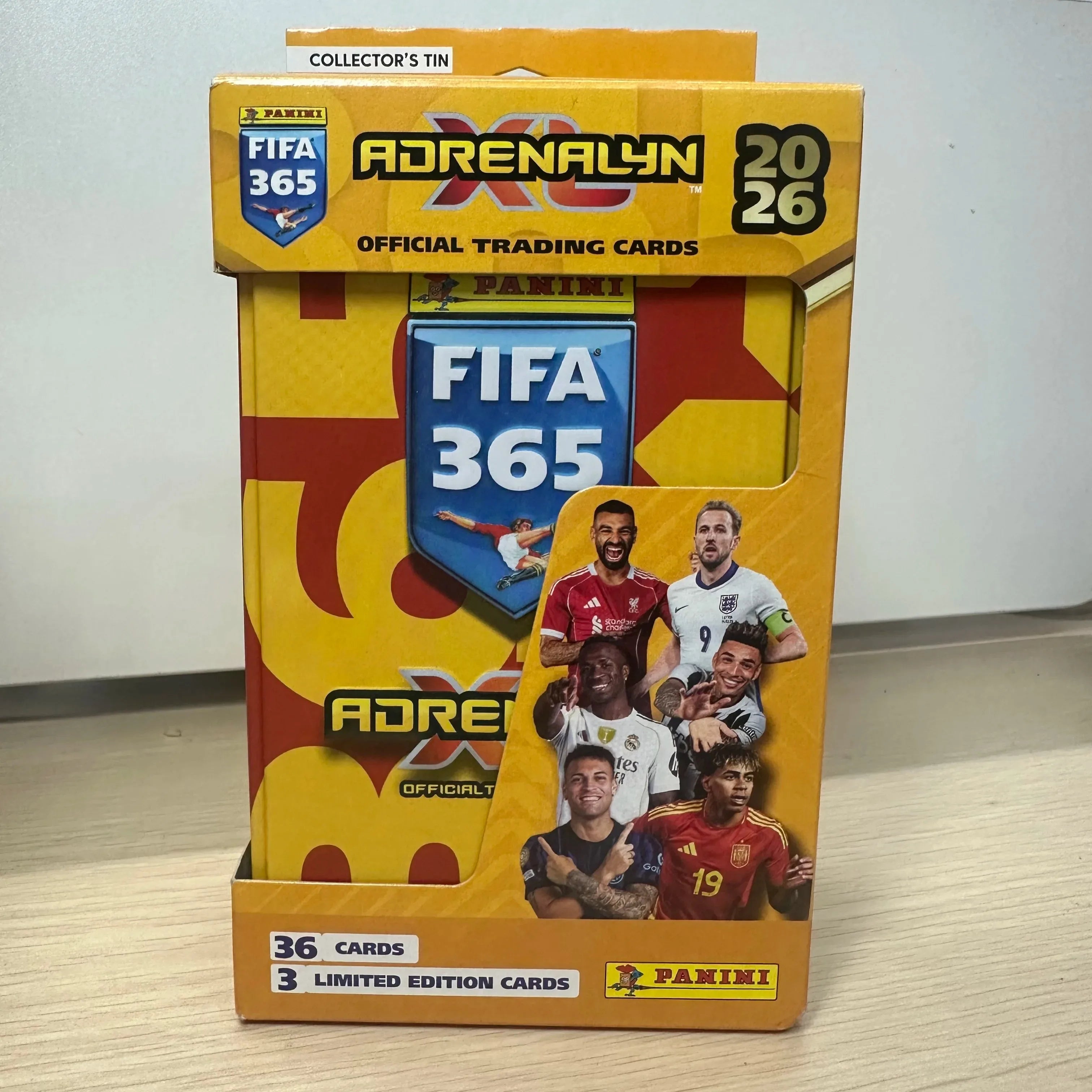 Panini FIFA 365 Adrenalyn XL Trading Cards Pocket Tin 7 Packs 2 Limited Edition 1 Golden Baller Football Cards