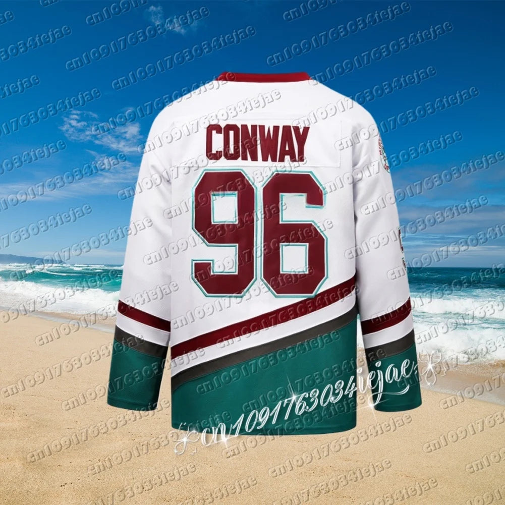 White Duck Ice Hockey Jersey Movie Version Number 96 Number 99 Home Uniform Sportswear Martial Arts Set from Mainland China