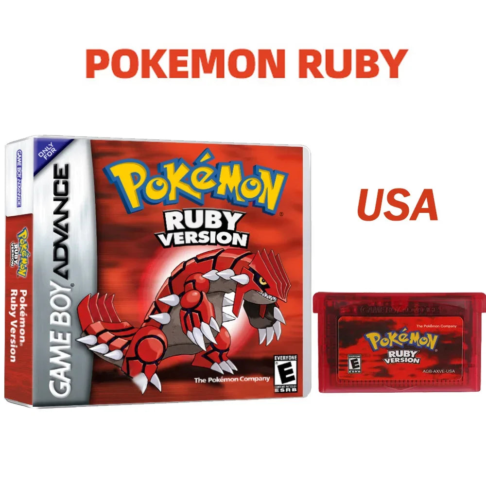Pokémon-Game Card English Language Emerald Sapphire Series GB NDSL GBC GBA GBM SP Ruby Firered Video Cartridge Console Game Card