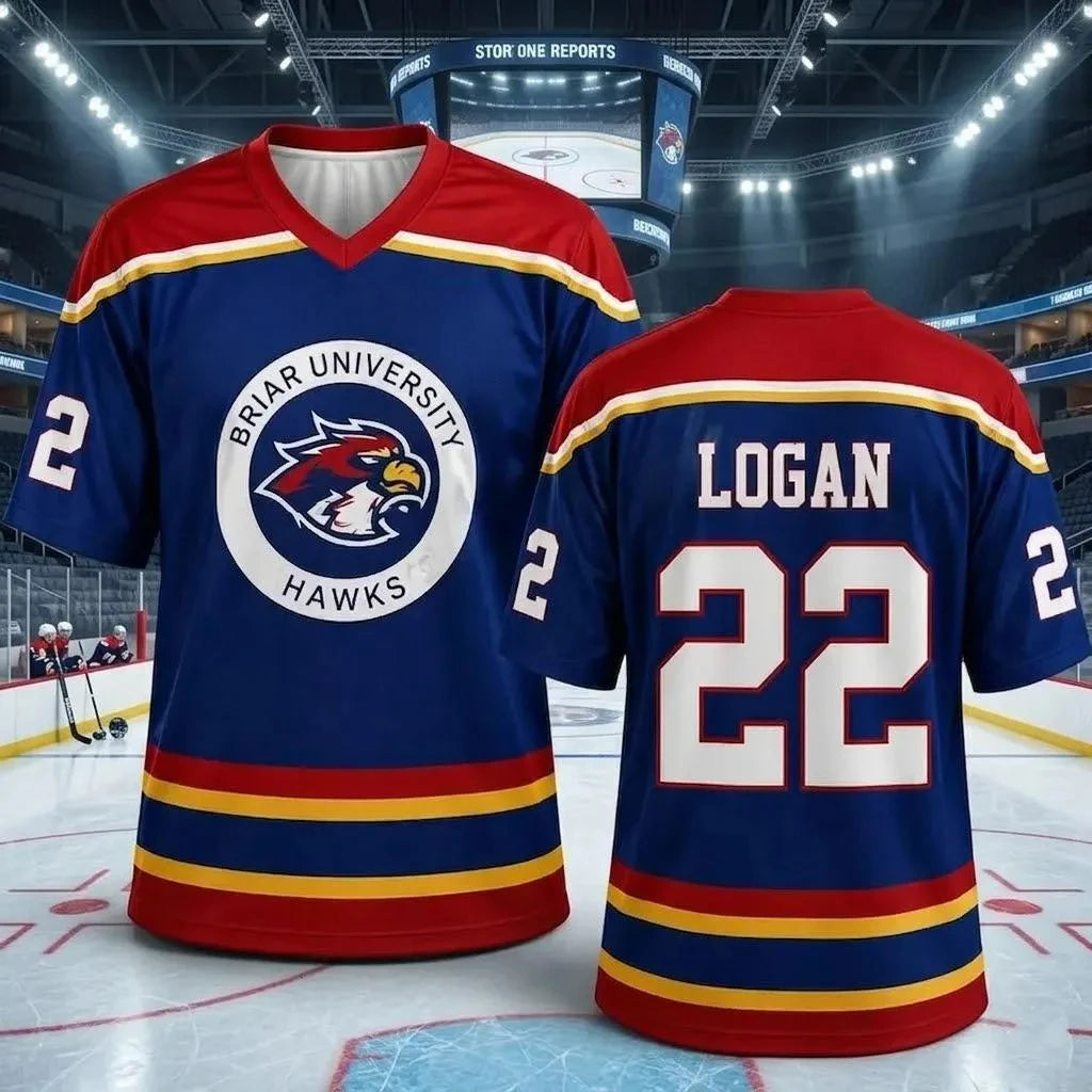 Off Campus Briar University Hawks Hockey Jersey Graham 44 Tucker 46 T-shirt  Summer Sports Men's Woman's T-Shirt Kid's Clothing