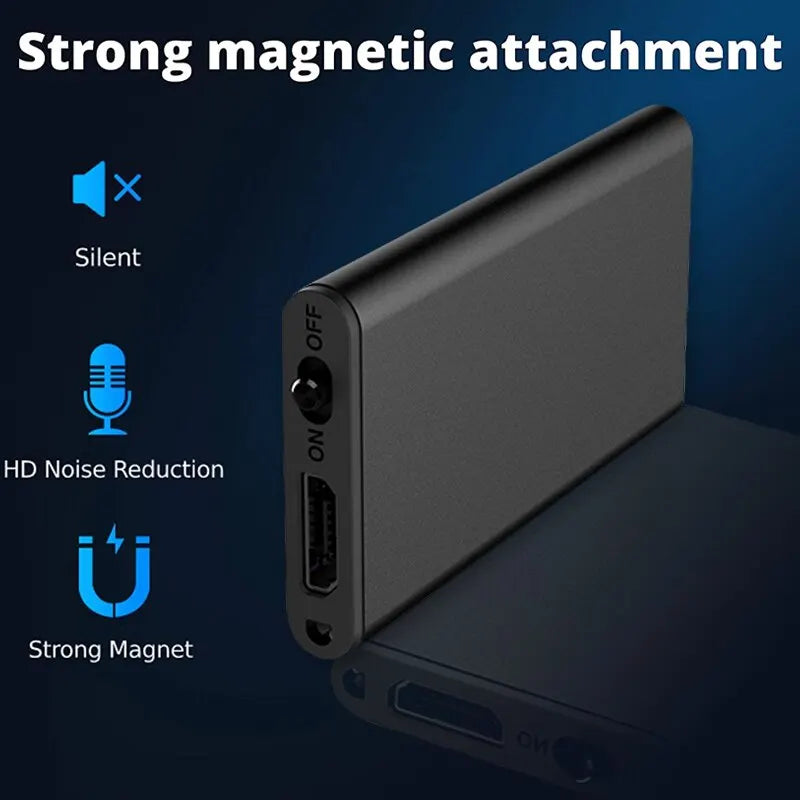 Ultra-Thin Professional Mini Voice Recorder Sound Activated Dictaphone HD Noise Reduce Recording Portable MP3 Player