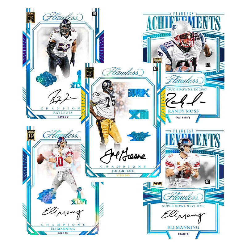 Panini NFL Rugby Star Card Diy Homemade Eli Manning Randy Moss Ray Lewis Signature Collection Card Toys Gift