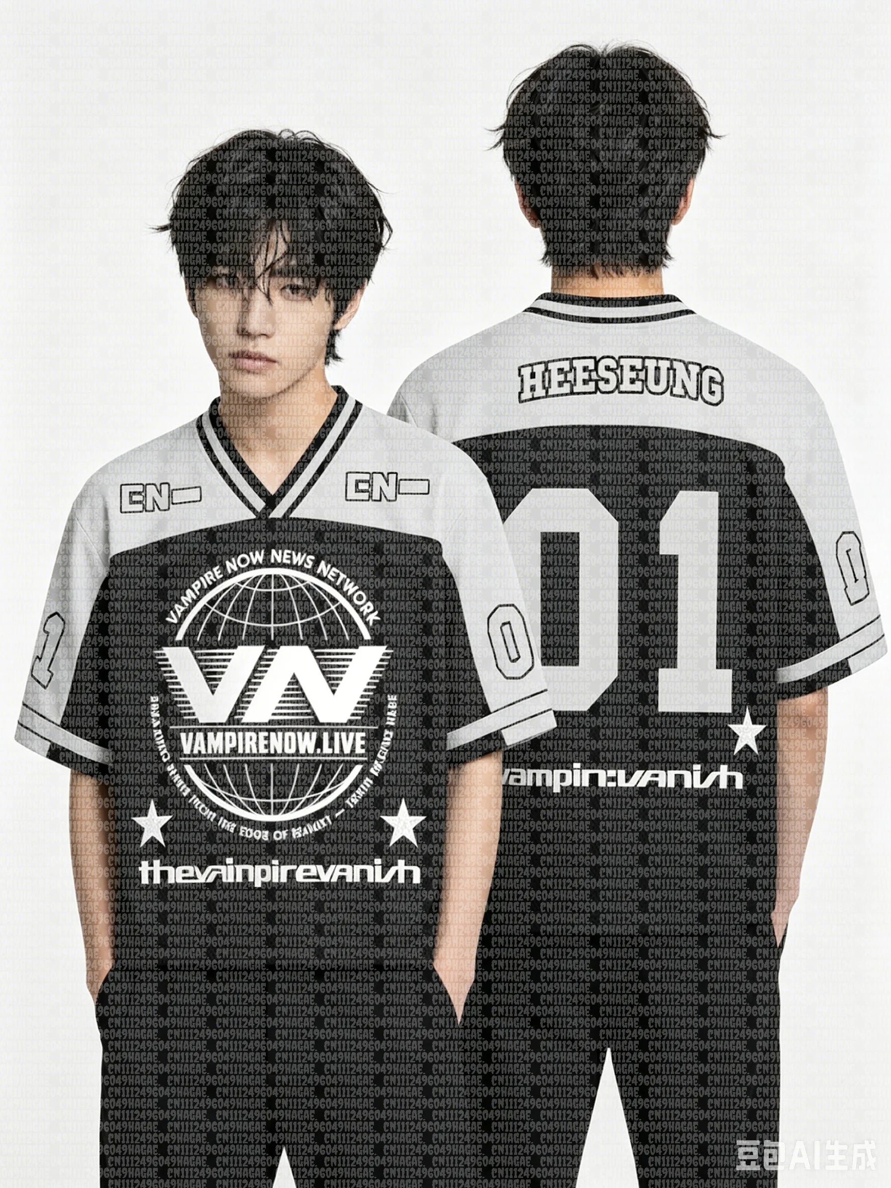 2026 Summer American Football Jersey Black White Y2K Streetwear Tee Personalized Name Number for ENHYPEN Fans Sport Shirt Kids
